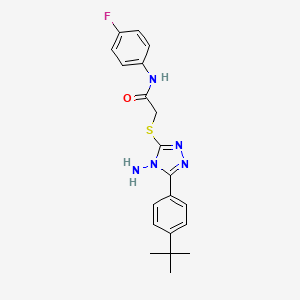 molecular formula C20H22FN5OS B12136876 2-{[4-amino-5-(4-tert-butylphenyl)-4H-1,2,4-triazol-3-yl]sulfanyl}-N-(4-fluorophenyl)acetamide 
