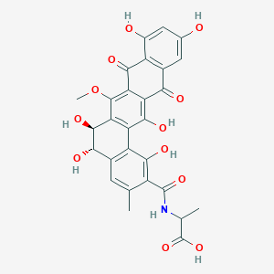 molecular formula C28H23NO12 B1213689 11-O-Demethyl-7-methoxypradimicinone II 