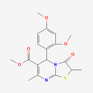 molecular formula C18H20N2O5S B12136920 methyl 5-(2,4-dimethoxyphenyl)-2,7-dimethyl-3-oxo-2H,3H,5H-[1,3]thiazolo[3,2-a]pyrimidine-6-carboxylate 