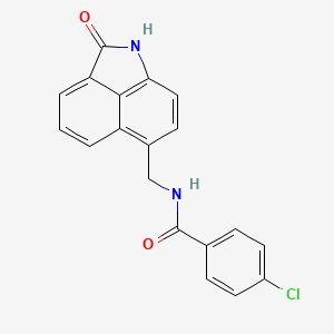 molecular formula C19H13ClN2O2 B12136964 4-chloro-N-({3-oxo-2-azatricyclo[6.3.1.0^{4,12}]dodeca-1(12),4,6,8,10-pentaen-9-yl}methyl)benzamide 