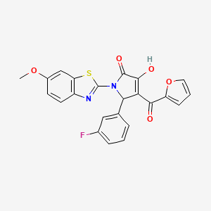 molecular formula C23H15FN2O5S B12136971 5-(3-Fluorophenyl)-4-(2-furylcarbonyl)-3-hydroxy-1-(6-methoxybenzothiazol-2-yl)-3-pyrrolin-2-one 
