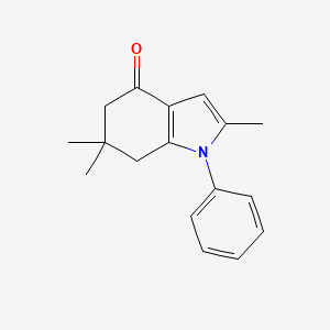 molecular formula C17H19NO B12136984 2,6,6-Trimethyl-1-phenyl-6,7-dihydro-1H-indol-4(5H)-one CAS No. 57663-14-6