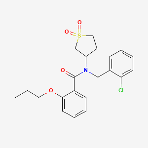 molecular formula C21H24ClNO4S B12136986 N-(2-chlorobenzyl)-N-(1,1-dioxidotetrahydrothiophen-3-yl)-2-propoxybenzamide 