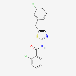 molecular formula C17H12Cl2N2OS B12136989 2-chloro-N-[5-(3-chlorobenzyl)-1,3-thiazol-2-yl]benzamide 