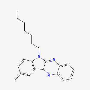molecular formula C22H25N3 B12136990 6-heptyl-9-methyl-6H-indolo[2,3-b]quinoxaline 