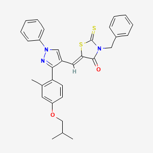 molecular formula C31H29N3O2S2 B12136996 (5Z)-3-benzyl-5-({3-[2-methyl-4-(2-methylpropoxy)phenyl]-1-phenyl-1H-pyrazol-4-yl}methylidene)-2-thioxo-1,3-thiazolidin-4-one 