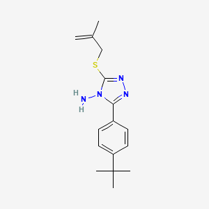 molecular formula C16H22N4S B12137000 5-[4-(Tert-butyl)phenyl]-3-(2-methylprop-2-enylthio)-1,2,4-triazole-4-ylamine 