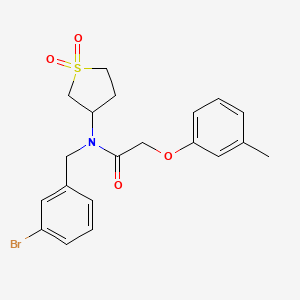 molecular formula C20H22BrNO4S B12137036 N-(3-bromobenzyl)-N-(1,1-dioxidotetrahydrothiophen-3-yl)-2-(3-methylphenoxy)acetamide 