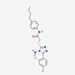 molecular formula C20H21Cl2N5OS B12137079 2-[4-amino-5-(2,4-dichlorophenyl)(1,2,4-triazol-3-ylthio)]-N-(4-butylphenyl)ac etamide 