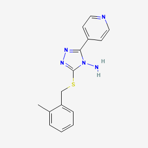 molecular formula C15H15N5S B12137141 3-[(2-Methylphenyl)methylthio]-5-(4-pyridyl)-1,2,4-triazole-4-ylamine 