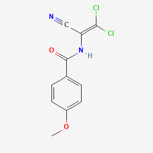 molecular formula C11H8Cl2N2O2 B12137157 N-(2,2-dichloro-1-cyanoethenyl)-4-methoxybenzamide CAS No. 61767-27-9