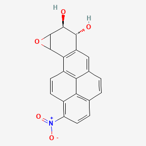 molecular formula C20H13NO5 B1213716 trans-7,8-Dihydroxy-anti-9,10-epoxy-7,8,9,10-tetrahydro-1-nitrobenzo(a)pyrene CAS No. 88598-54-3