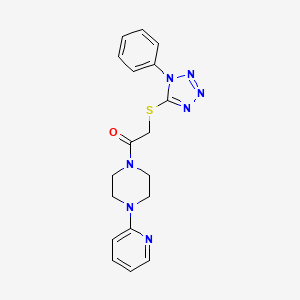 molecular formula C18H19N7OS B12137181 2-[(1-phenyl-1H-tetrazol-5-yl)sulfanyl]-1-[4-(pyridin-2-yl)piperazin-1-yl]ethanone 