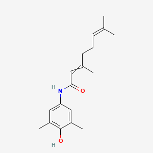 molecular formula C18H25NO2 B1213719 N-(4-hydroxy-3,5-dimethylphenyl)-3,7-dimethylocta-2,6-dienamide 