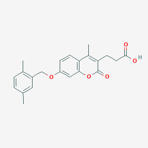 molecular formula C22H22O5 B12137196 3-{7-[(2,5-dimethylbenzyl)oxy]-4-methyl-2-oxo-2H-chromen-3-yl}propanoic acid 