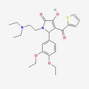 molecular formula C25H32N2O5S B12137206 5-(3,4-Diethoxyphenyl)-1-[2-(diethylamino)ethyl]-3-hydroxy-4-(2-thienylcarbony l)-3-pyrrolin-2-one 