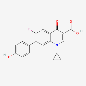 molecular formula C19H14FNO4 B1213722 6-Fluoro-7-(4-hydroxyphenyl)-1-cyclopropyl-4-quinolone-3-carboxylic acid CAS No. 141874-19-3