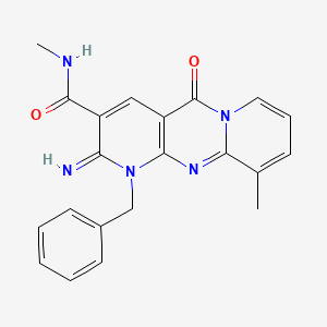 molecular formula C21H19N5O2 B12137234 [2-imino-10-methyl-5-oxo-1-benzyl(1,6-dihydropyridino[2,3-d]pyridino[1,2-a]pyr imidin-3-yl)]-N-methylcarboxamide 