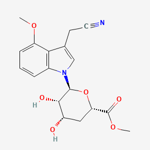 Methyl 2-(3-cyanomethyl-4-methoxyindol-1-yl)-3,4-dihydroxytetrahydropyran-6-carboxylate