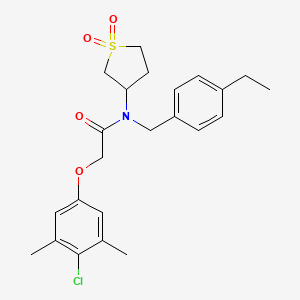 molecular formula C23H28ClNO4S B12137280 2-(4-chloro-3,5-dimethylphenoxy)-N-(1,1-dioxidotetrahydrothiophen-3-yl)-N-(4-ethylbenzyl)acetamide CAS No. 4878-80-2