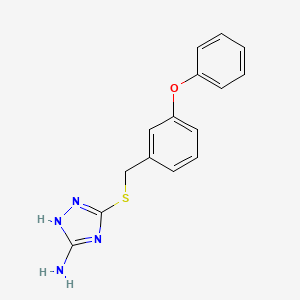 molecular formula C15H14N4OS B12137292 5-[(3-phenoxybenzyl)sulfanyl]-4H-1,2,4-triazol-3-amine 