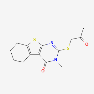 molecular formula C14H16N2O2S2 B12137295 3-methyl-2-[(2-oxopropyl)sulfanyl]-5,6,7,8-tetrahydro[1]benzothieno[2,3-d]pyrimidin-4(3H)-one 