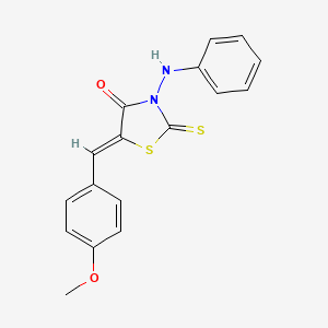 molecular formula C17H14N2O2S2 B12137299 5-[(4-Methoxyphenyl)methylene]-3-(phenylamino)-2-thioxo-1,3-thiazolidin-4-one 