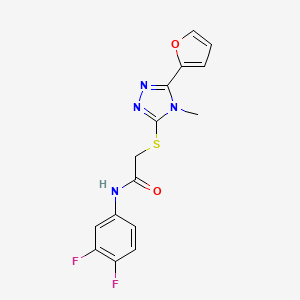 molecular formula C15H12F2N4O2S B12137300 N-(3,4-difluorophenyl)-2-{[5-(furan-2-yl)-4-methyl-4H-1,2,4-triazol-3-yl]sulfanyl}acetamide 