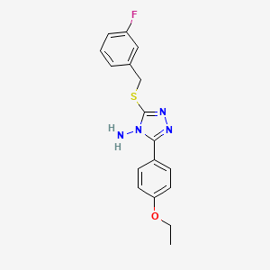 molecular formula C17H17FN4OS B12137367 5-(4-Ethoxyphenyl)-3-[(3-fluorophenyl)methylthio]-1,2,4-triazole-4-ylamine 
