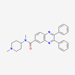 molecular formula C28H28N4O B12137373 N-methyl-N-(1-methylpiperidin-4-yl)-2,3-diphenylquinoxaline-6-carboxamide 