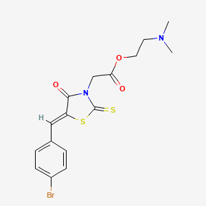 molecular formula C16H17BrN2O3S2 B12137395 2-(dimethylamino)ethyl [(5Z)-5-(4-bromobenzylidene)-4-oxo-2-thioxo-1,3-thiazolidin-3-yl]acetate 