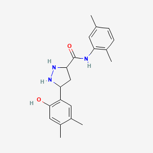 molecular formula C20H25N3O2 B12137439 N-(2,5-dimethylphenyl)-5-(2-hydroxy-4,5-dimethylphenyl)pyrazolidine-3-carboxamide 