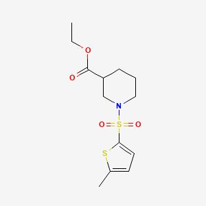 molecular formula C13H19NO4S2 B12137446 Ethyl 1-[(5-methyl-2-thienyl)sulfonyl]piperidine-3-carboxylate 