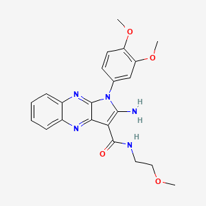 molecular formula C22H23N5O4 B12137477 2-amino-1-(3,4-dimethoxyphenyl)-N-(2-methoxyethyl)-1H-pyrrolo[2,3-b]quinoxaline-3-carboxamide 