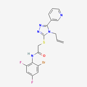 molecular formula C18H14BrF2N5OS B12137482 N-(2-bromo-4,6-difluorophenyl)-2-{[4-(prop-2-en-1-yl)-5-(pyridin-3-yl)-4H-1,2,4-triazol-3-yl]sulfanyl}acetamide 