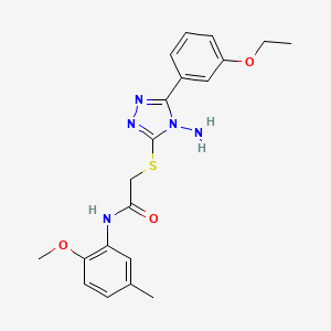 molecular formula C20H23N5O3S B12137496 2-[4-amino-5-(3-ethoxyphenyl)(1,2,4-triazol-3-ylthio)]-N-(2-methoxy-5-methylph enyl)acetamide 