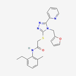 molecular formula C23H23N5O2S B12137556 N-(6-ethyl-2-methylphenyl)-2-[4-(2-furylmethyl)-5-(2-pyridyl)(1,2,4-triazol-3-ylthio)]acetamide 