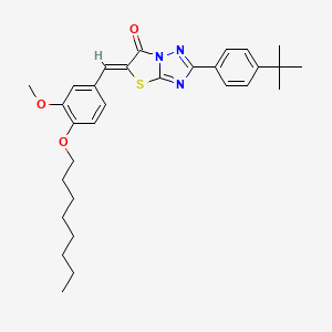 molecular formula C30H37N3O3S B12137648 (5Z)-2-(4-tert-butylphenyl)-5-[3-methoxy-4-(octyloxy)benzylidene][1,3]thiazolo[3,2-b][1,2,4]triazol-6(5H)-one 