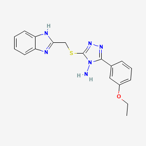 molecular formula C18H18N6OS B12137661 3-[(1H-benzimidazol-2-ylmethyl)sulfanyl]-5-(3-ethoxyphenyl)-4H-1,2,4-triazol-4-amine 