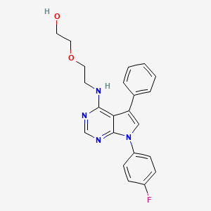 molecular formula C22H21FN4O2 B12137686 2-(2-{[7-(4-fluorophenyl)-5-phenyl-7H-pyrrolo[2,3-d]pyrimidin-4-yl]amino}ethoxy)ethanol 