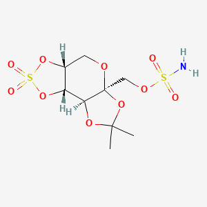 molecular formula C9H15NO10S2 B1213769 [(1S,2S,6R,9S)-11,11-dimethyl-4,4-dioxo-3,5,8,10,12-pentaoxa-4λ6-thiatricyclo[7.3.0.02,6]dodecan-9-yl]methyl sulfamate 