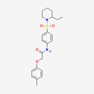 molecular formula C22H28N2O4S B12137698 N-{4-[(2-ethylpiperidin-1-yl)sulfonyl]phenyl}-2-(4-methylphenoxy)acetamide 