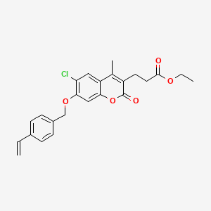 molecular formula C24H23ClO5 B12137712 ethyl 3-{6-chloro-4-methyl-2-oxo-7-[(4-vinylbenzyl)oxy]-2H-chromen-3-yl}propanoate 