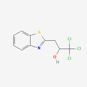 molecular formula C10H8Cl3NOS B12137732 3-(1,3-Benzothiazol-2-yl)-1,1,1-trichloropropan-2-ol CAS No. 4146-26-3
