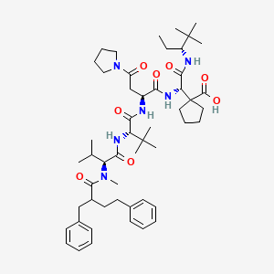 1-[[2-(2-{2-[(2-Benzyl-4-phenyl-butyryl)-methyl-amino]-3-methyl-butyrylamino}-3,3-dimethyl-butyrylamino)-4-oxo-4-pyrrolidin-1-yl-butyrylamino]-(1-ethyl-2,2-dimethyl-propylcarbamoyl)-methyl]-cyclopentanecarboxylic acid