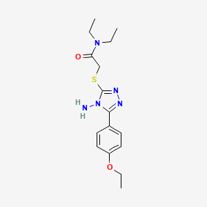 molecular formula C16H23N5O2S B12137744 2-[4-amino-5-(4-ethoxyphenyl)(1,2,4-triazol-3-ylthio)]-N,N-diethylacetamide 