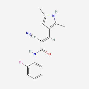 (E)-2-cyano-3-(2,5-dimethyl-1H-pyrrol-3-yl)-N-(2-fluorophenyl)prop-2-enamide