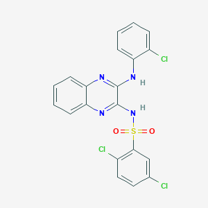 molecular formula C20H13Cl3N4O2S B12137755 2,5-dichloro-N-{3-[(2-chlorophenyl)amino]quinoxalin-2-yl}benzenesulfonamide 