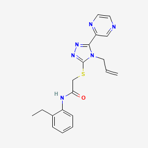 molecular formula C19H20N6OS B12137805 N-(2-ethylphenyl)-2-{[4-(prop-2-en-1-yl)-5-(pyrazin-2-yl)-4H-1,2,4-triazol-3-yl]sulfanyl}acetamide 