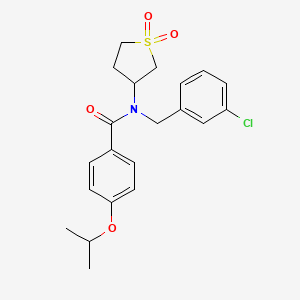 molecular formula C21H24ClNO4S B12137821 N-(3-chlorobenzyl)-N-(1,1-dioxidotetrahydrothiophen-3-yl)-4-(propan-2-yloxy)benzamide 